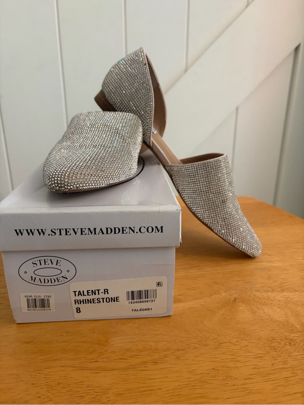 Steve Madden Rhinestone D'Orsay Mules in Silver